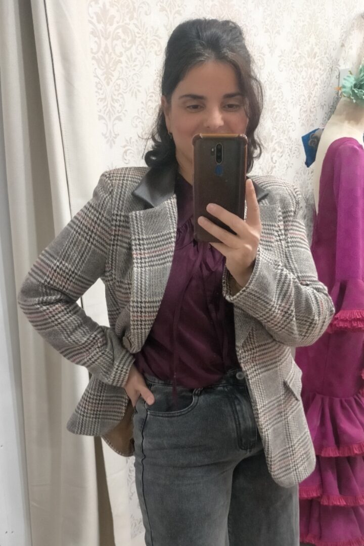 BLAZER CUADROS PAÑO LOLA