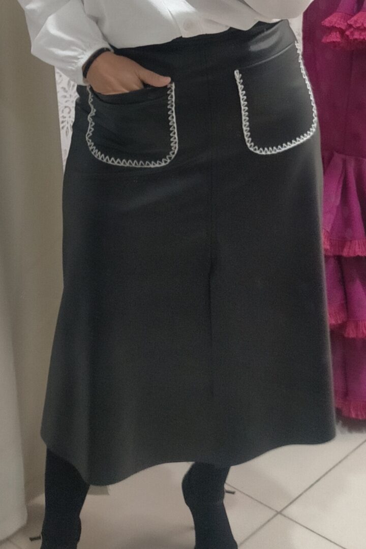 FALDA POLIPIEL BOLSILLO
